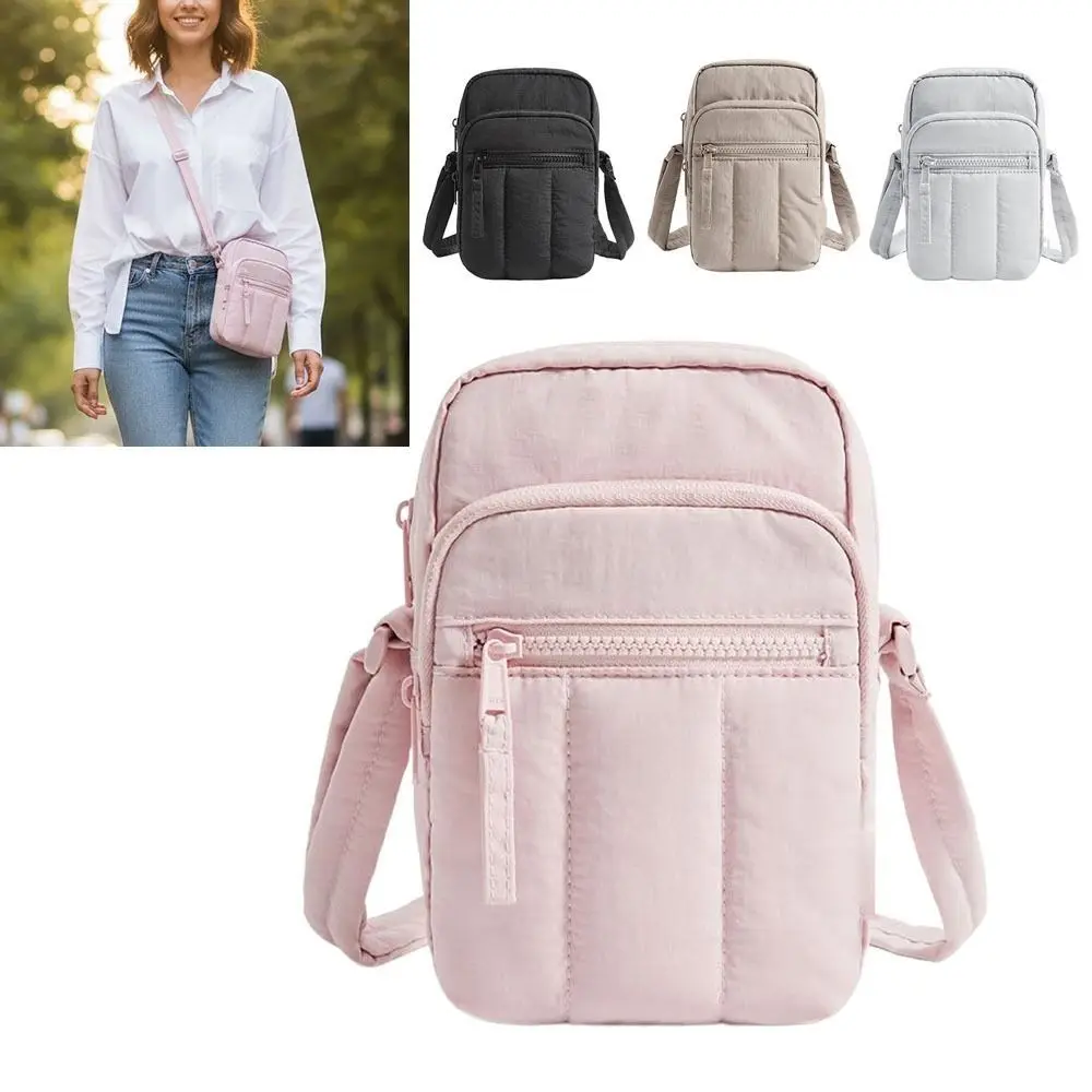 Fashion Nylon Phone Bag Lightweight Multi-pocket Shoulder Bag Square Large Capacity Crossbody Bag for Women - Image 2