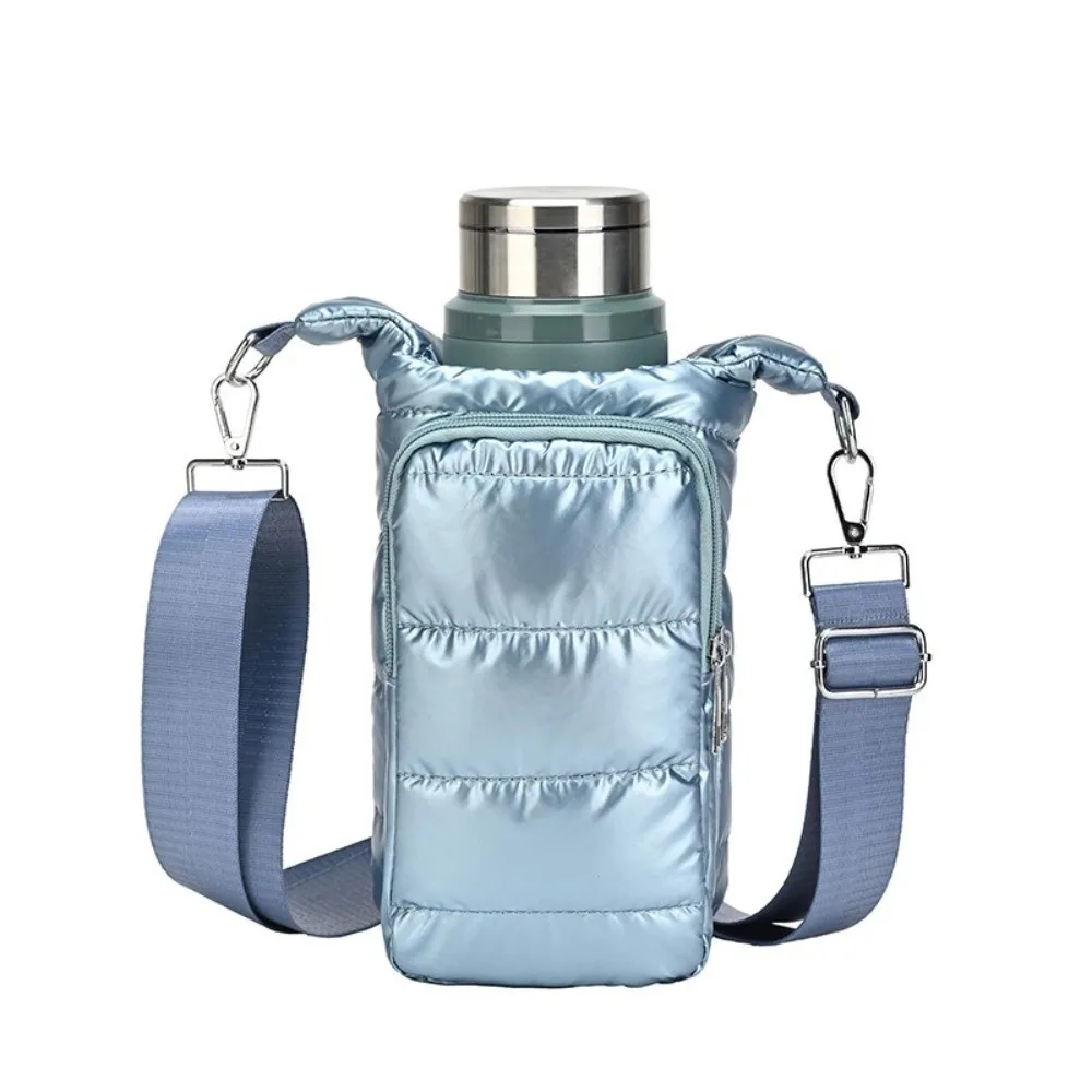 Shoulder Strap Water Bottle Carrier Bag Nylon Front Pocket Water Bottle Holder Down Shoulder Bag Water Bottle Sling Bag Case - Image 3