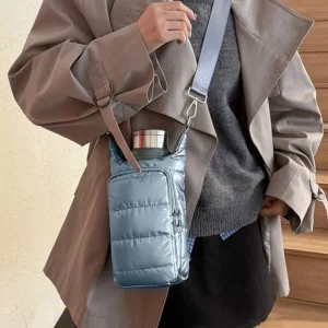 Shoulder Strap Water Bottle Carrier Bag Nylon Front Pocket Water Bottle Holder Down Shoulder Bag Water Bottle Sling Bag Case