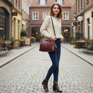 Women Girls PU Leather Solid Color Shoulder Bag Adjustable Strap One Shoulder Crossbody Bag for Travel Shopping Work Daily Use