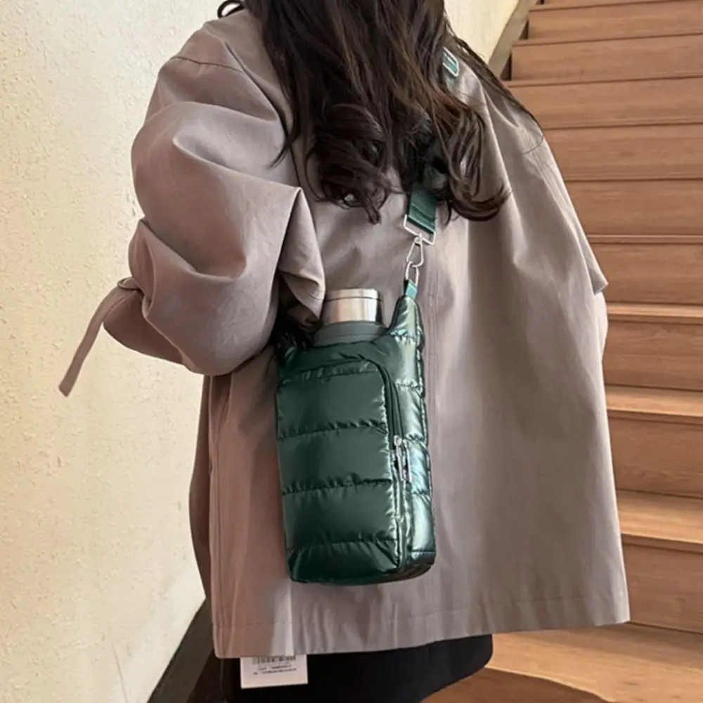 Shoulder Strap Water Bottle Carrier Bag Nylon Front Pocket Water Bottle Holder Down Shoulder Bag Water Bottle Sling Bag Case - Image 2