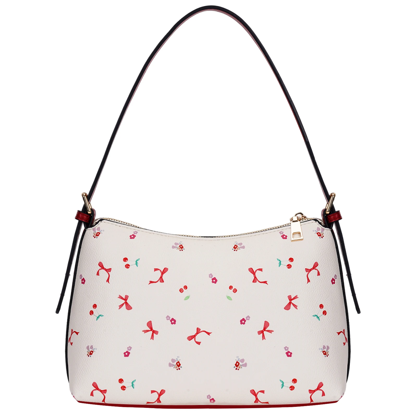 Shoulder Bag for Women Floral Handbag PU Leather Removable Strap Satchel Purse Tote Bag for Work Tavel - Image 2